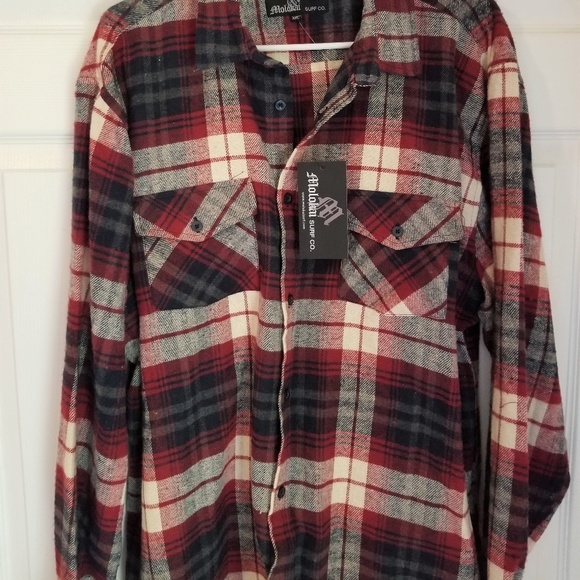 Molokai Surf Co Flannel Shirt NWT 2XL Multicolored - Picture 3 of 6